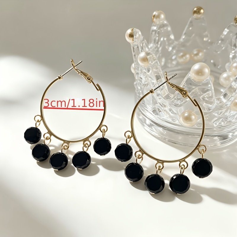 Vintage Fashion Tassel Sparkly Round Hoop Earrings
